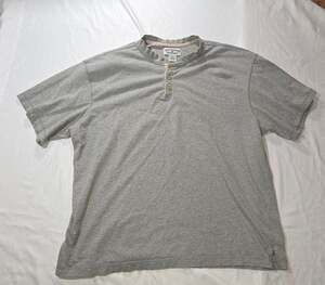 Boca Classics Henley Shirt Size XL Gray Short Sleeve 100% Cotton